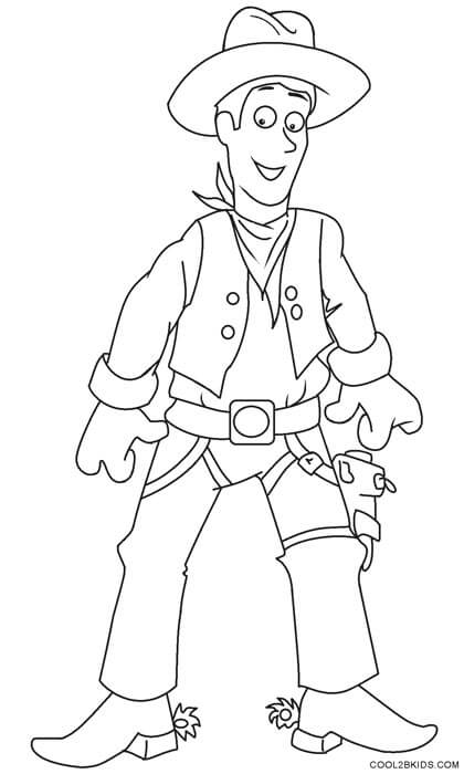 Dibujo de Vaquero Simple para Colorear