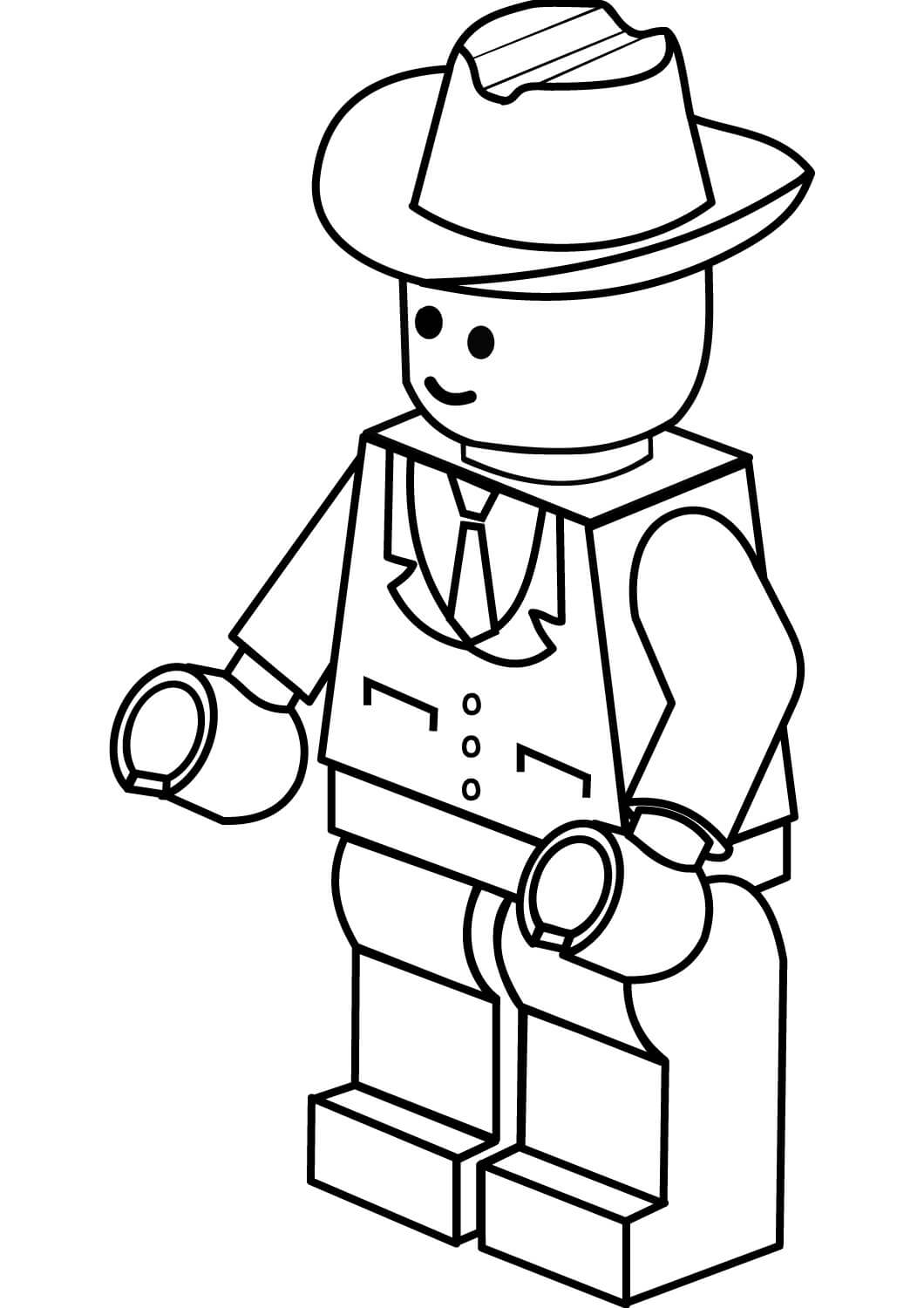 Dibujo de Vaquero de Lego para Colorear