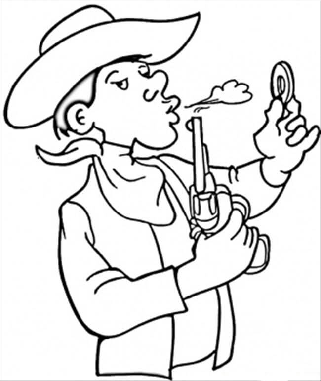 Dibujo de Vaquero de la Cara para Colorear