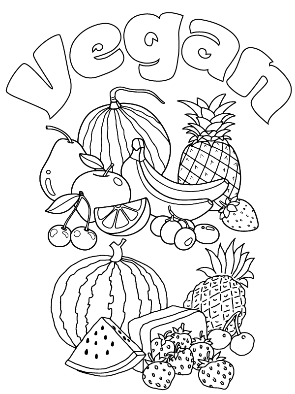 Dibujo de Downloadable Vegan Coloring Page para Colorear