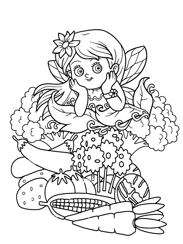 Dibujo de Fun Vegan Coloring Image para Colorear