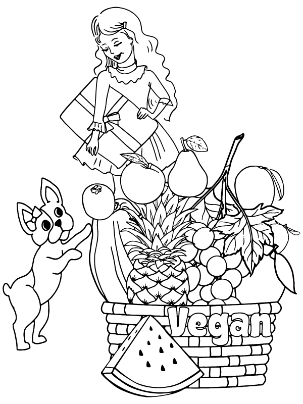 Dibujo de Interactive Vegan Coloring Sheet para Colorear