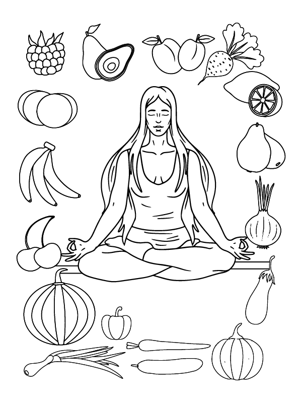 Dibujo de Relaxing Vegan Coloring Pattern para Colorear