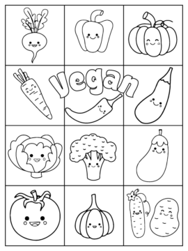 Dibujo de Simple Vegan Coloring Activity para Colorear