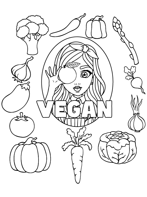 Dibujo de Vegan Coloring Page To Print para Colorear