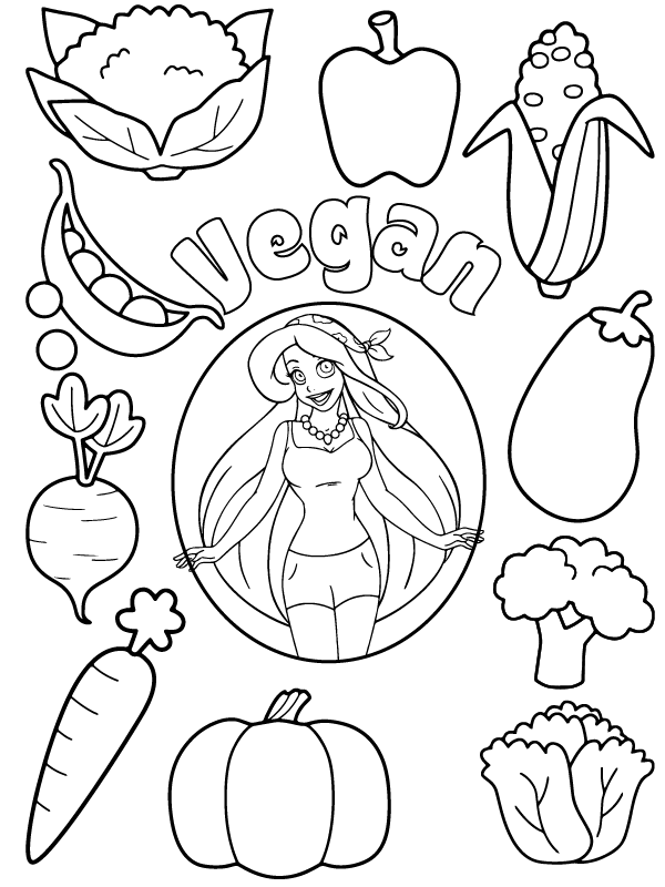 Dibujo de Vegan Coloring Sheet For Kids para Colorear