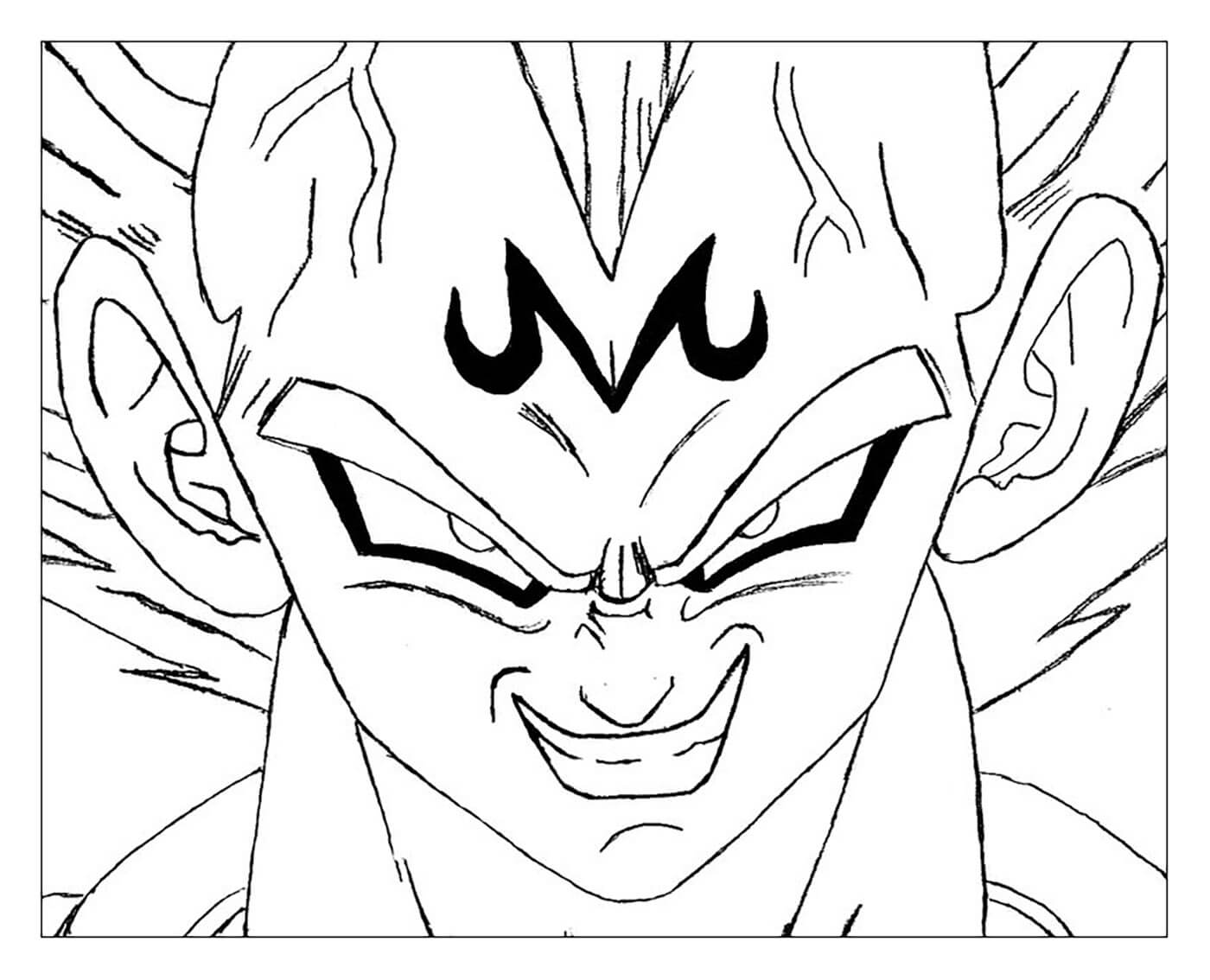 Dibujo de Cara de Vegeta para Colorear