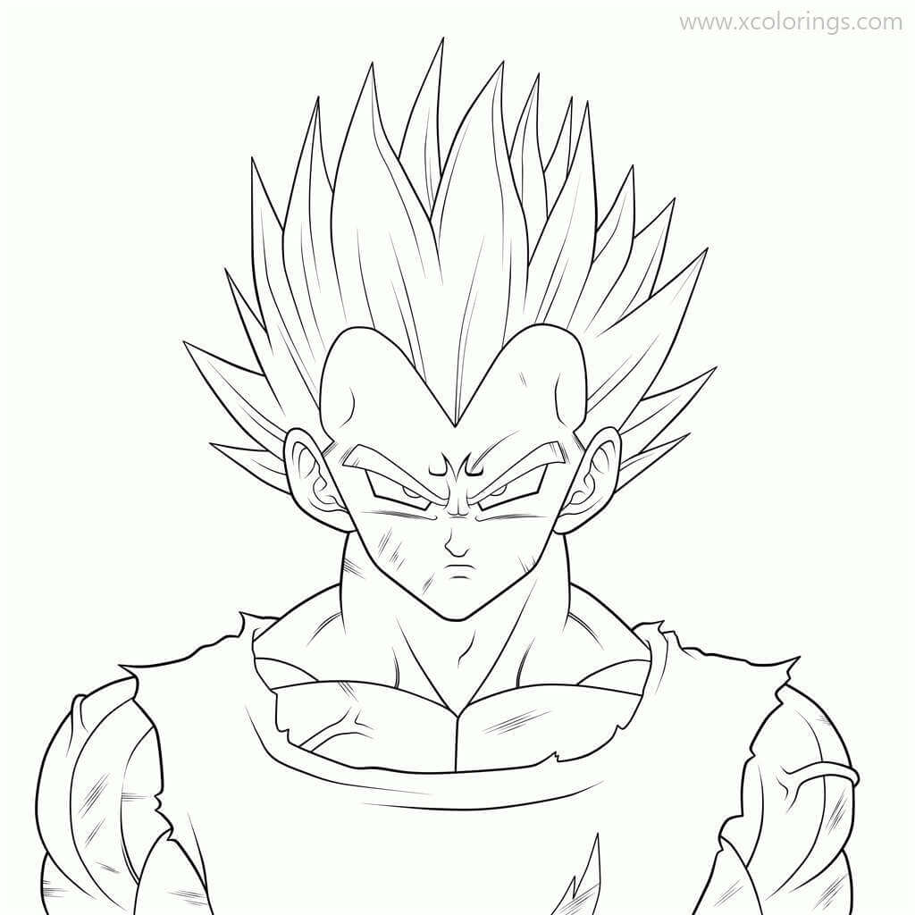 Dibujo de Cara Vegeta Enojado para Colorear