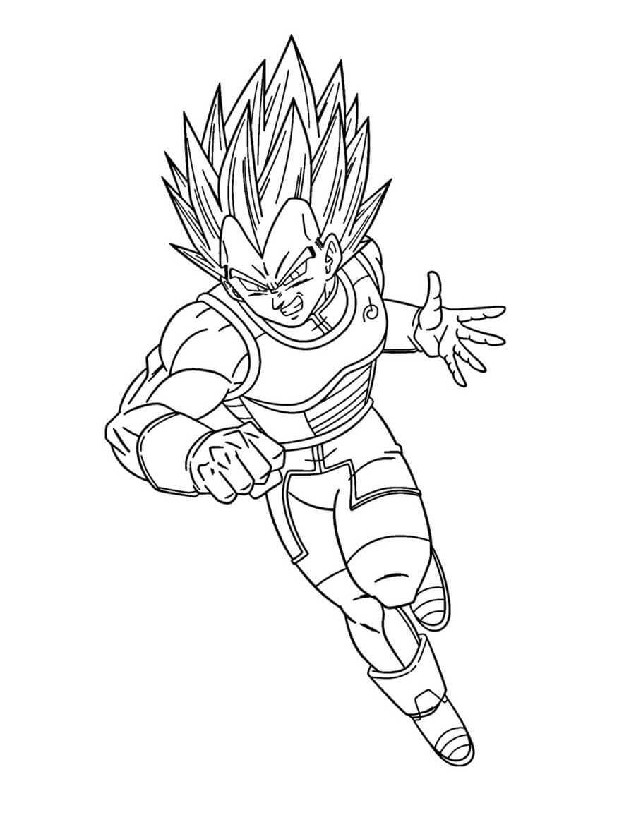 Dibujo de Vegeta Corriendo para Colorear