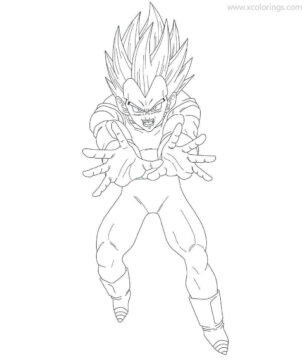 Dibujo de Vegeta Kamehameha para Colorear