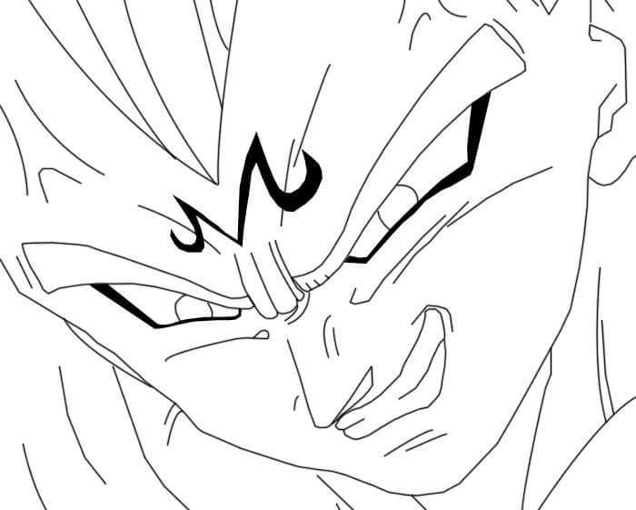 Dibujo de Vegeta Sonriendo para Colorear