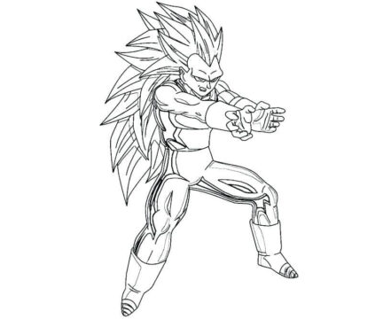 Dibujo de Vegeta Ssj3 para Colorear
