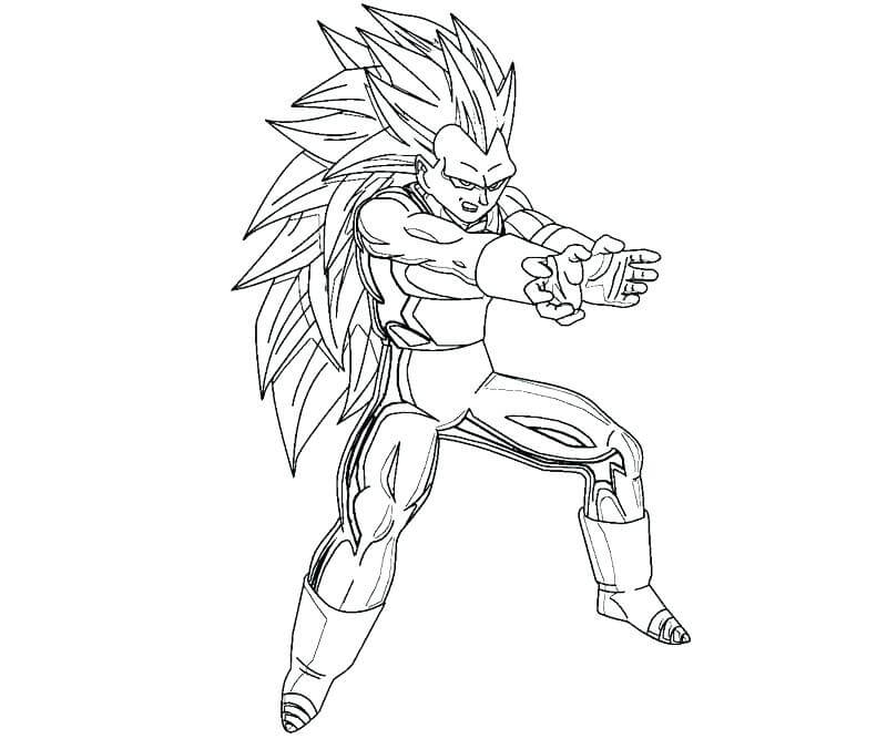 Dibujo de Vegeta Ssj3 para Colorear