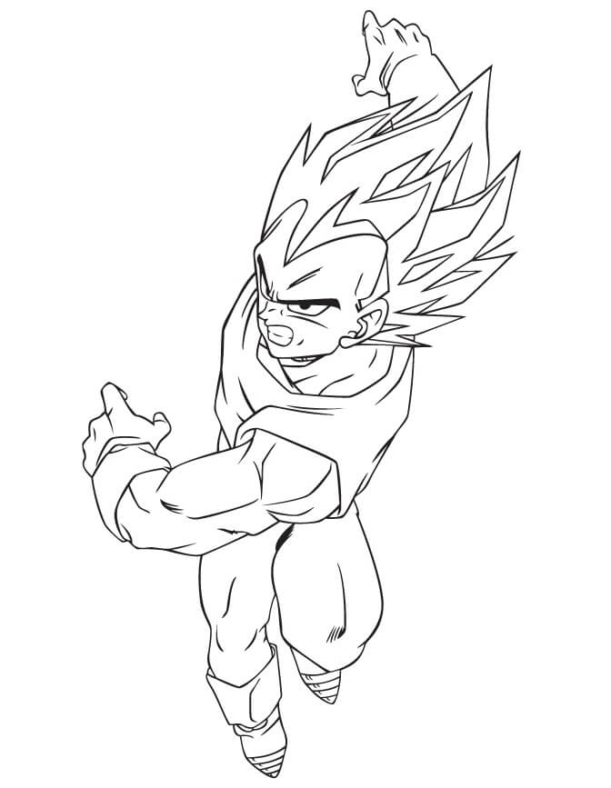 Dibujo de Vegeta Volando para Colorear