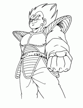 Dibujo de Vegeta Fuerte para Colorear
