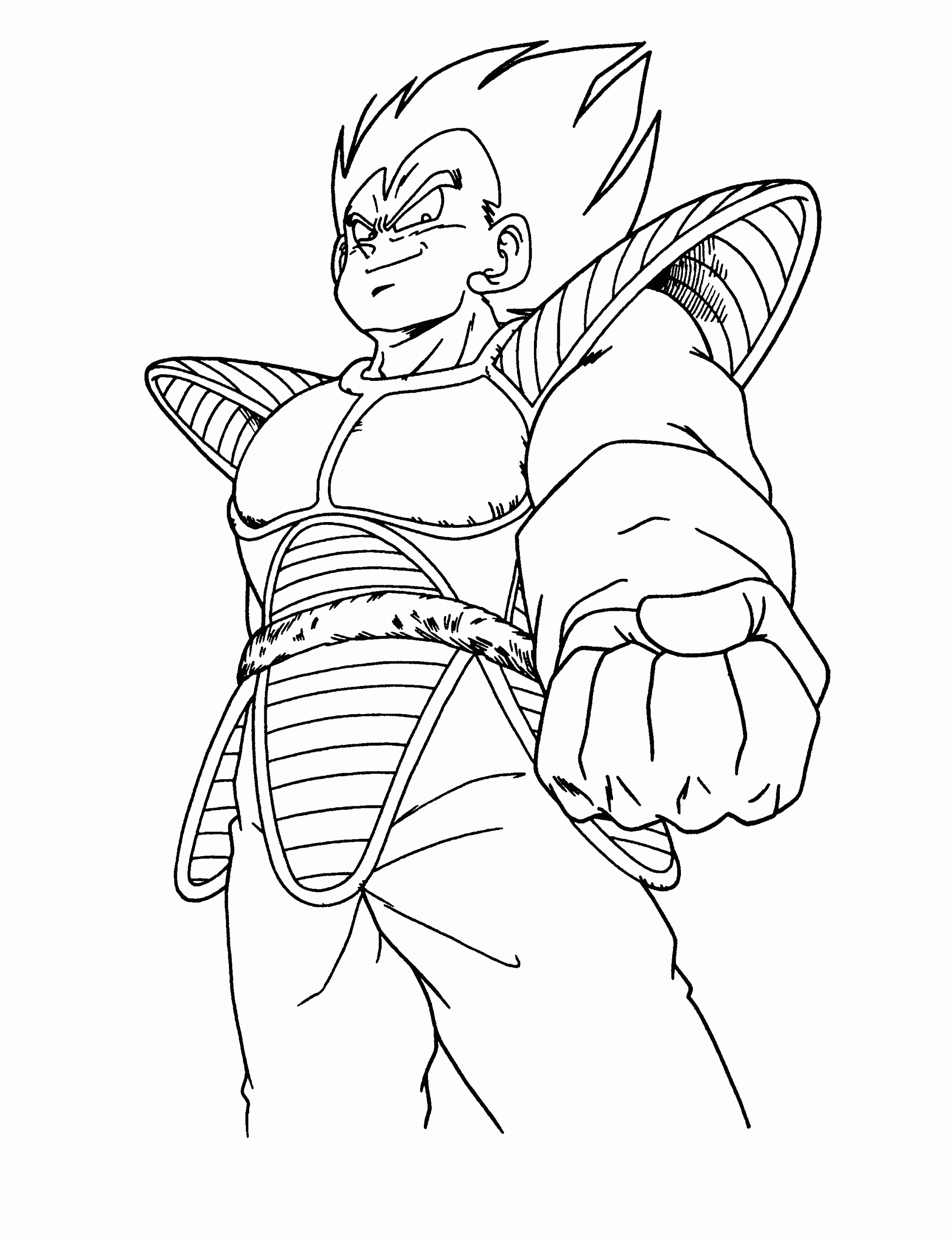 Dibujo de Vegeta Fuerte para Colorear