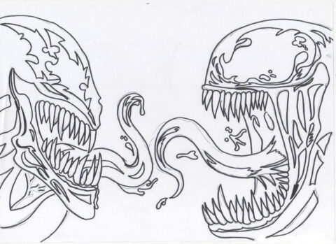 Dibujo de Jefes de Carniceria y Venom para Colorear