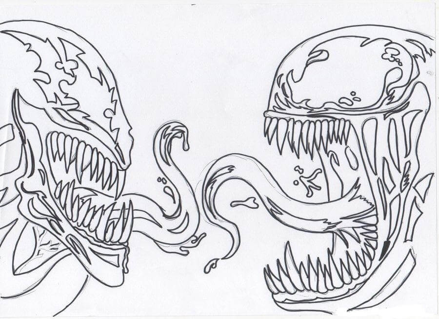 Dibujo de Jefes de Carniceria y Venom para Colorear