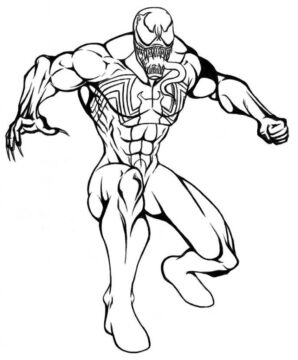 Dibujo de Lucha Contra el Venom para Colorear