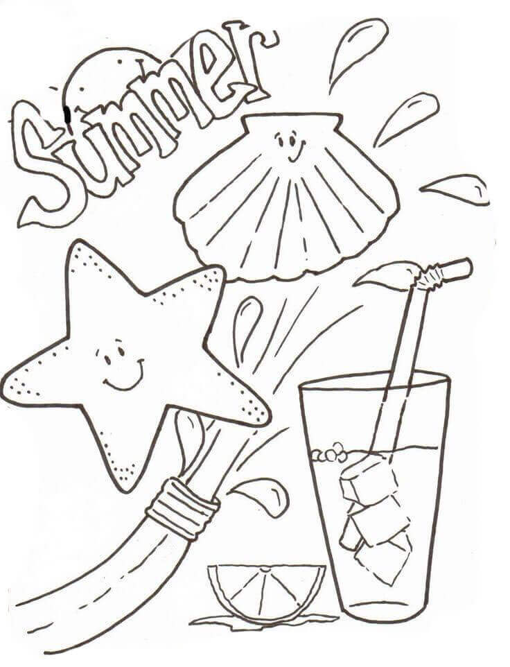Dibujo de Fiesta de Verano para Colorear