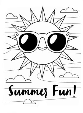 Dibujo de Sol y Verano para Colorear