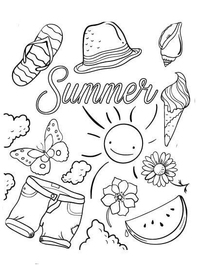 Dibujo de Verano 3 para Colorear