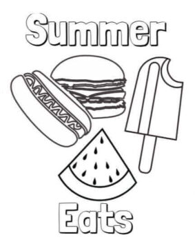 Dibujo de Verano Comer para Colorear