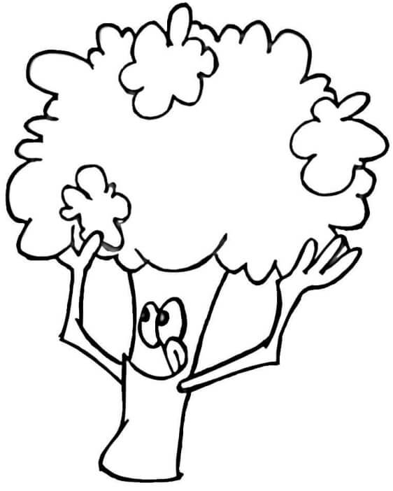 Dibujo de Brocoli de Dibujos Animados para Colorear