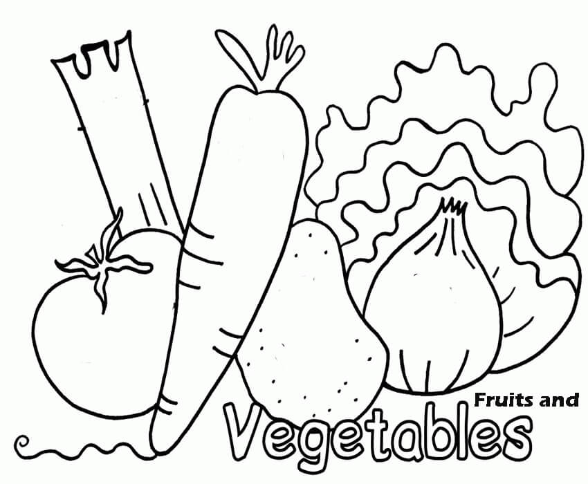 Dibujo de Fruta y Verdura para Colorear