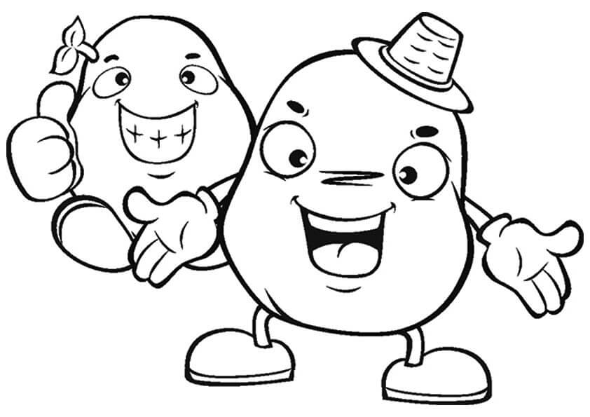Dibujo de Papa Feliz de Dibujos Animados para Colorear