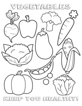 Dibujo de Vegetales Saludables para Colorear