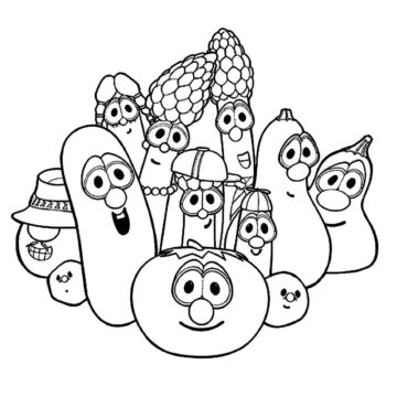 Dibujo de Verduras de Dibujos Animados para Colorear