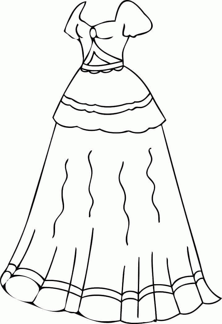 Dibujo de Bonito Vestido para Colorear