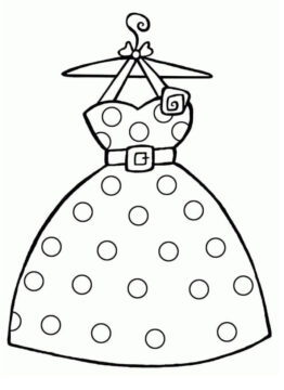 Dibujo de Vestido de Lunares para Colorear