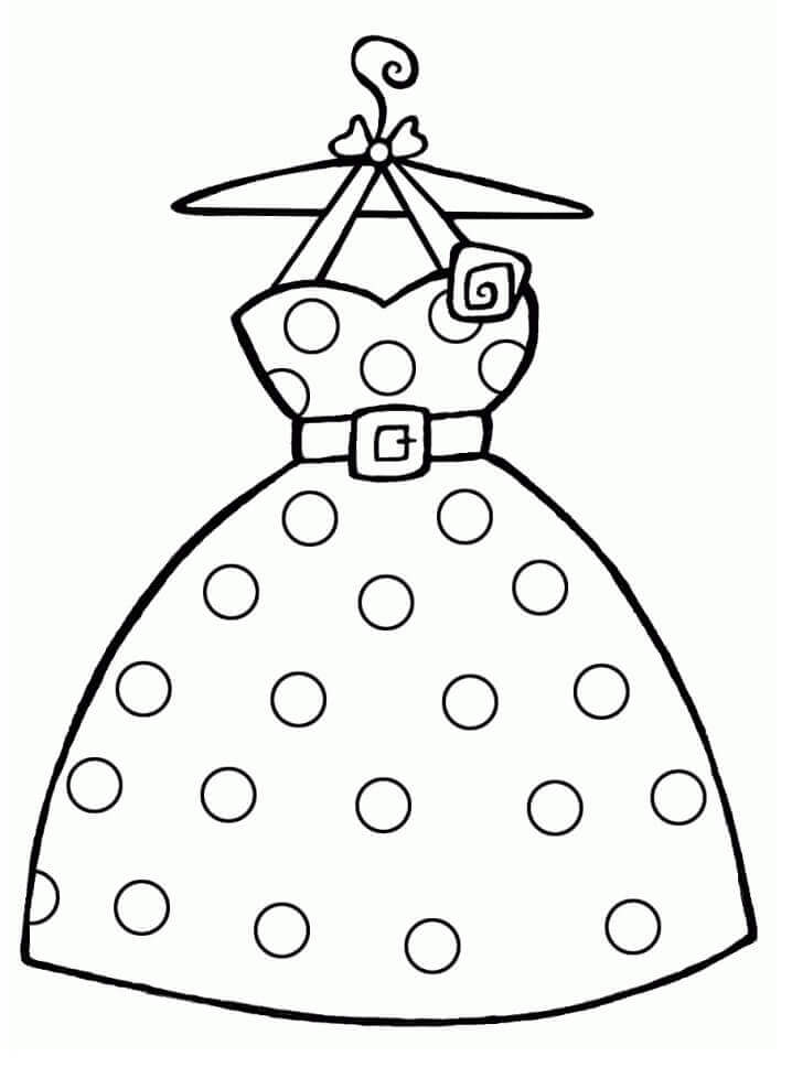 Dibujo de Vestido de Lunares para Colorear