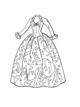 Dibujo de Vestido de Moda para Colorear