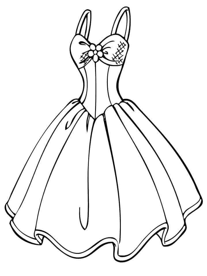 Dibujo de Vestido de Novia para Colorear