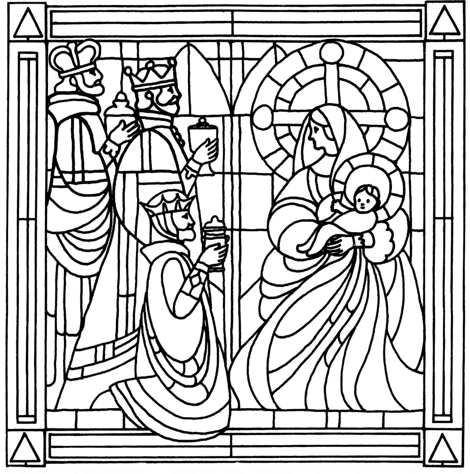 Dibujo de Hermoso Vitral para Colorear