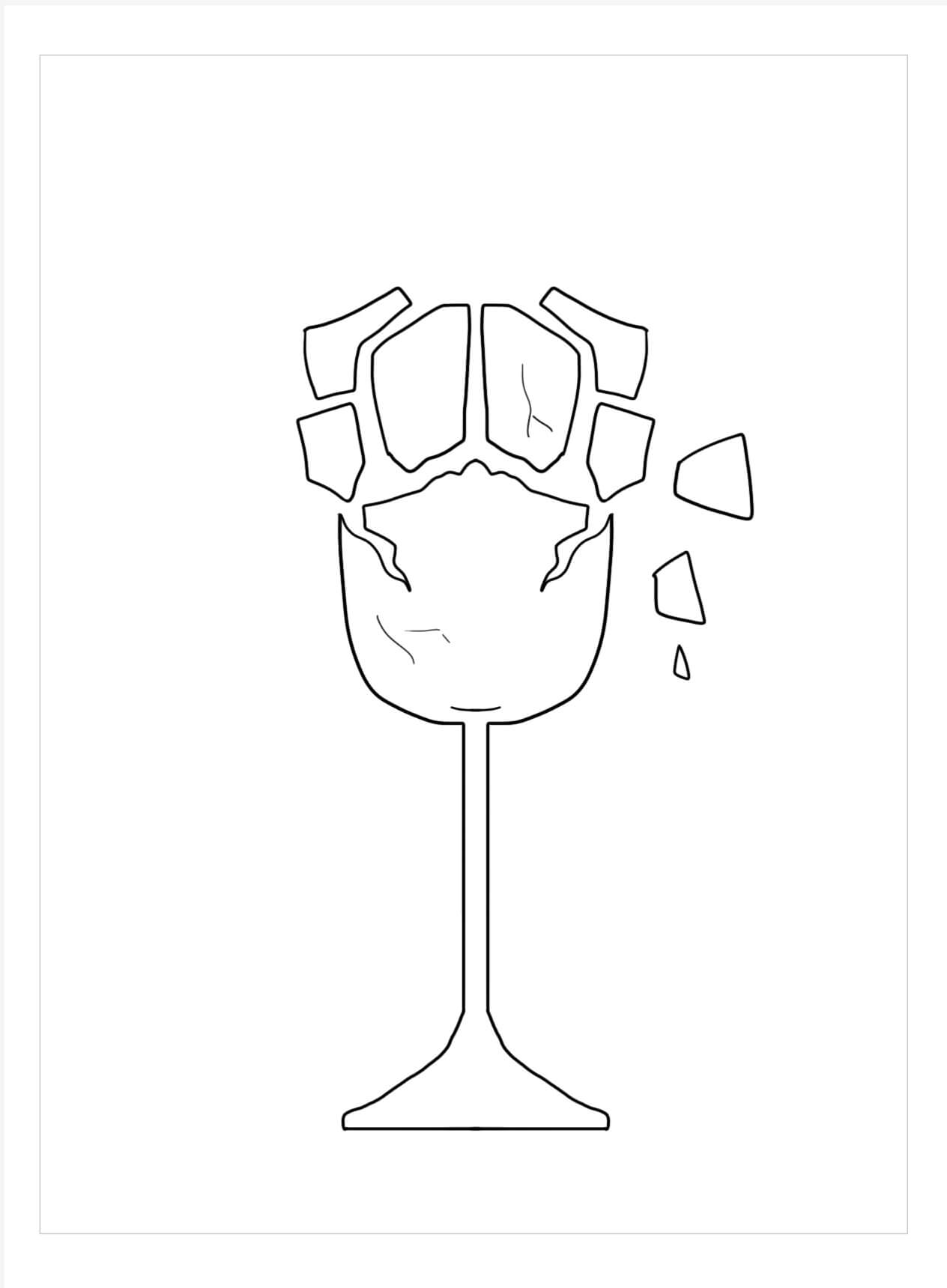 Dibujo de Rompiendo el Vidrio para Colorear