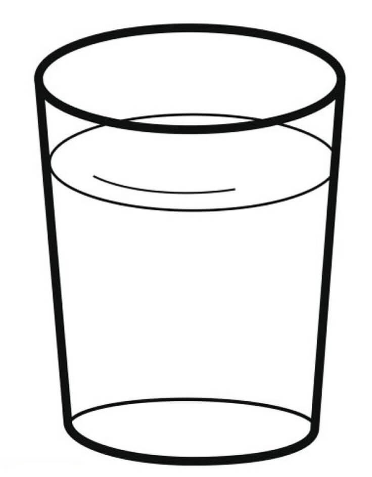 Dibujo de Vaso de Agua para Colorear