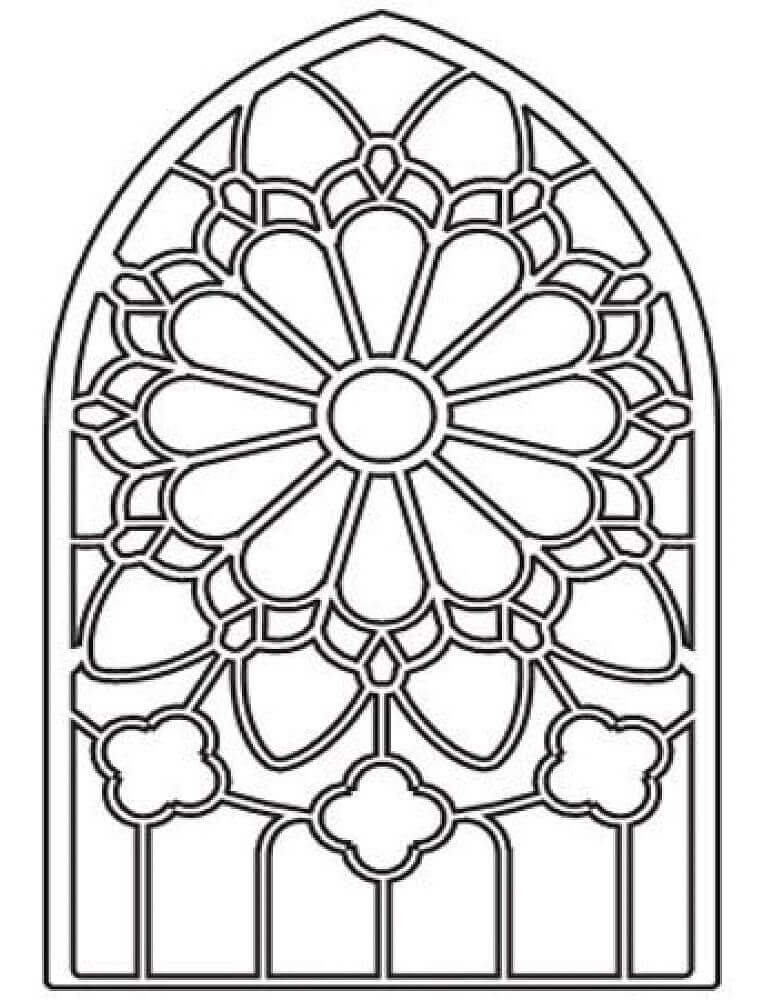 Dibujo de Vidrieras Normales para Colorear