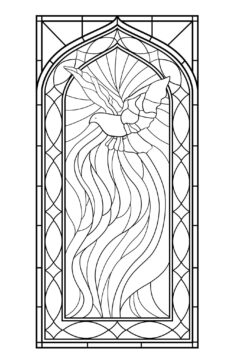 Dibujo de Vidrieras Sencillas para Colorear