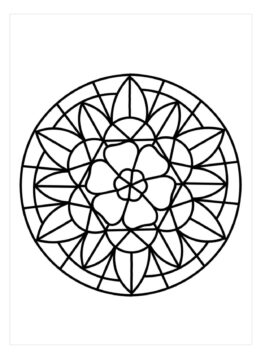 Dibujo de Vidrieras Tudor para Colorear