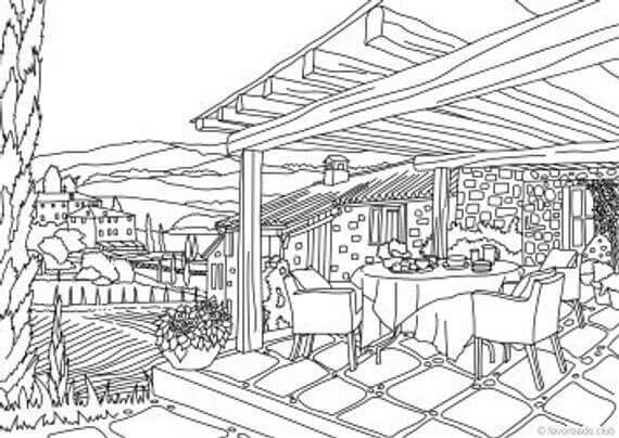 Dibujo de Hermosa Villa para Colorear