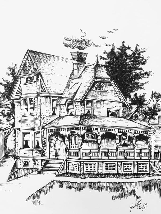 Dibujo de Pintura Villa para Colorear