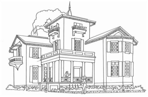 Dibujo de Villa Impresionante para Colorear