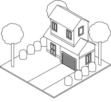 Dibujo de Villa Juguetes para Colorear