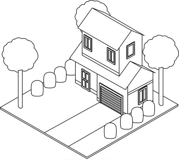Dibujo de Villa Juguetes para Colorear