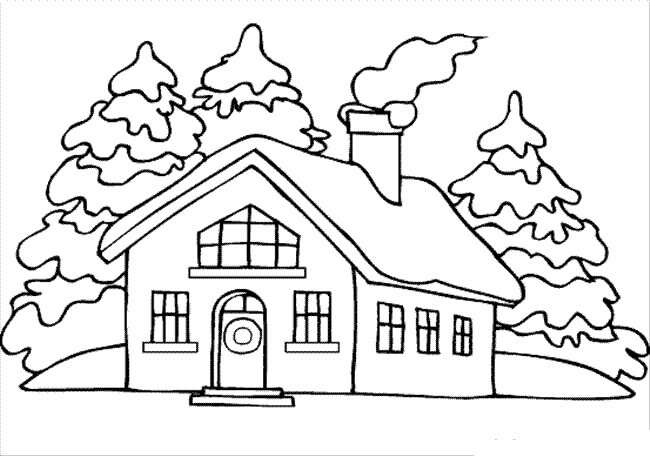 Dibujo de Villa Navidad para Colorear