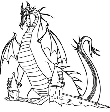 Dibujo de Dragón Malvado para Colorear